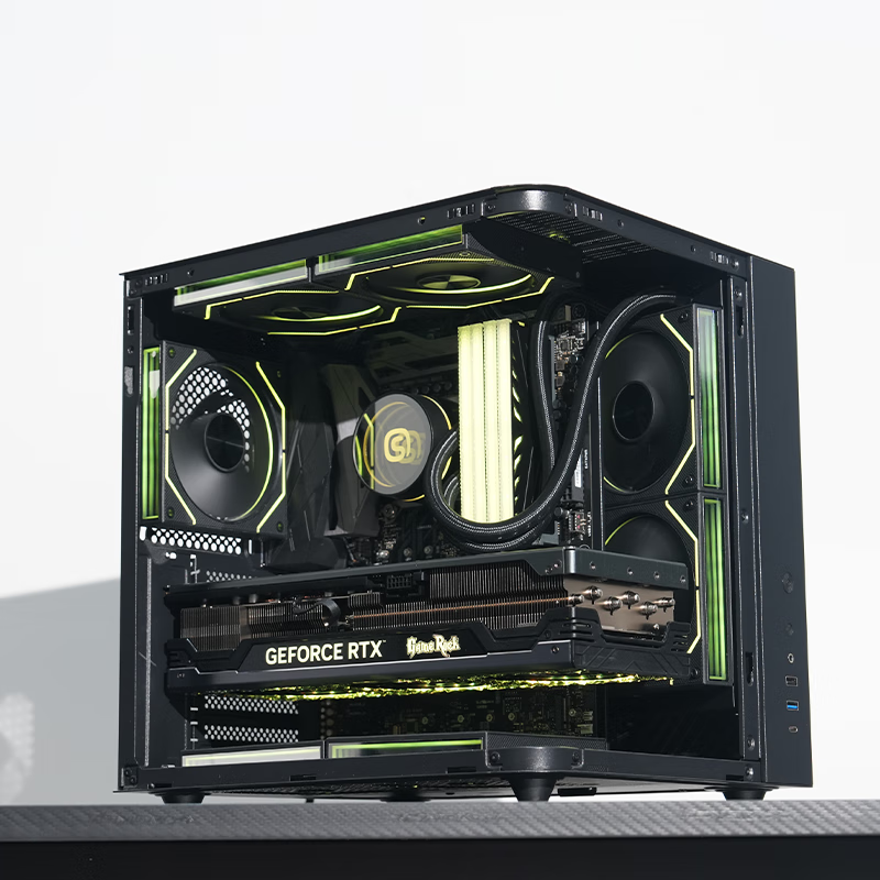 硕一鲲鹏CH2+台式机电脑ATX主机箱白色侧透曲面弯玻海景房小尺寸机箱壳游戏电竞240水冷散热 【曲面玻璃】鲲鹏CH2+ 黑