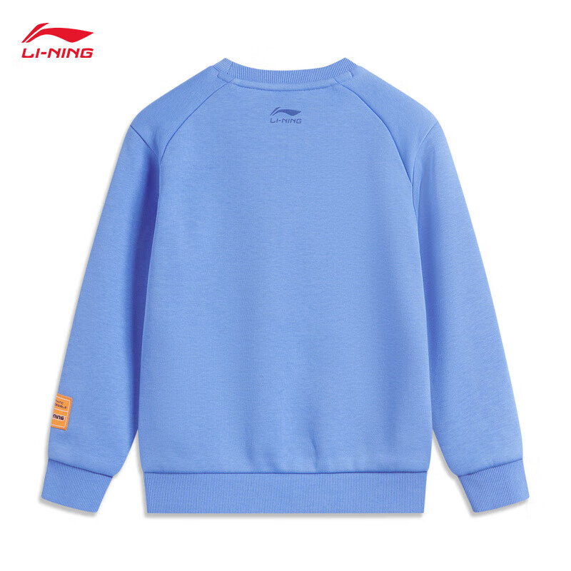 李宁（LI-NING）李宁男小童运动生活系列加绒保暖宽松套头卫衣YWDU415 - 90