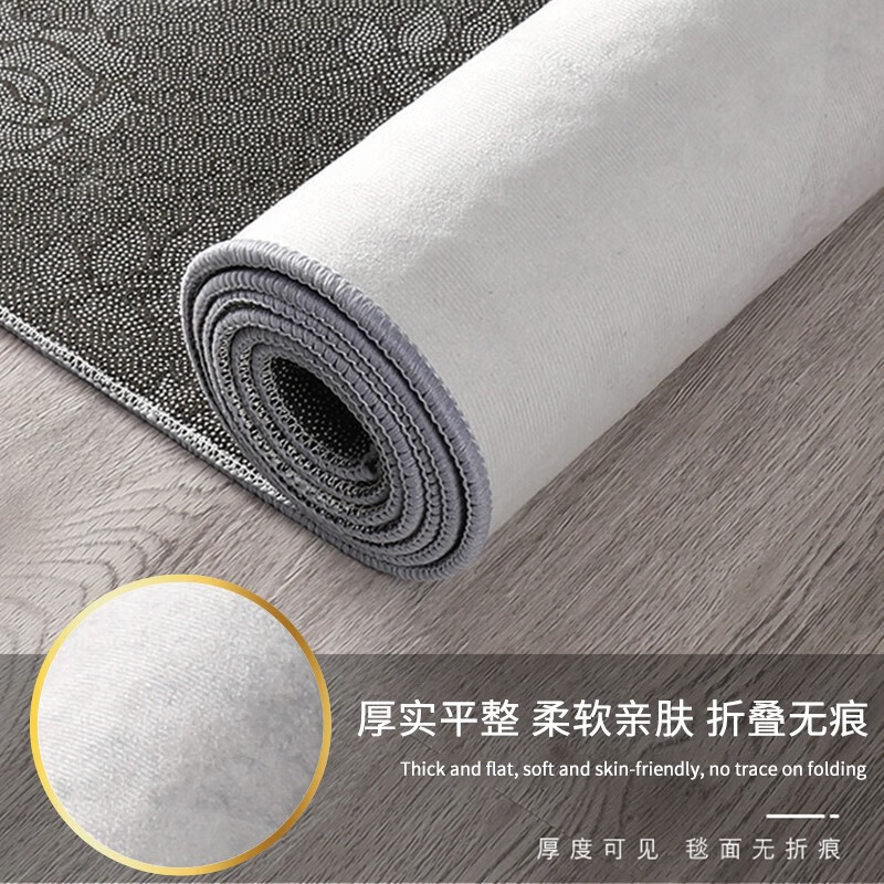 布迪思入户门地垫进门门口脚垫耐脏防滑进门垫玄关卧室地铺家用可裁剪 几何方块 CM两件装