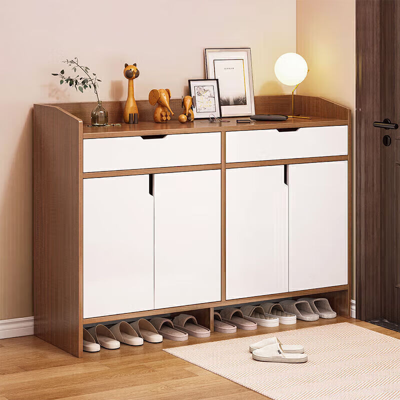 LISM创意家居鞋柜小户型家用进门口外大容量储物柜玄关收纳柜 北欧枫木色60CM