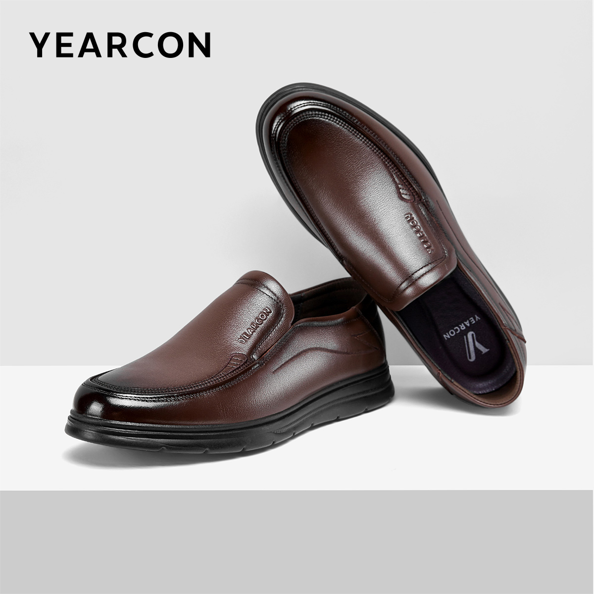 意尔康男鞋2025春季真皮商务休闲男士单鞋软底中老年爸爸皮鞋舒适