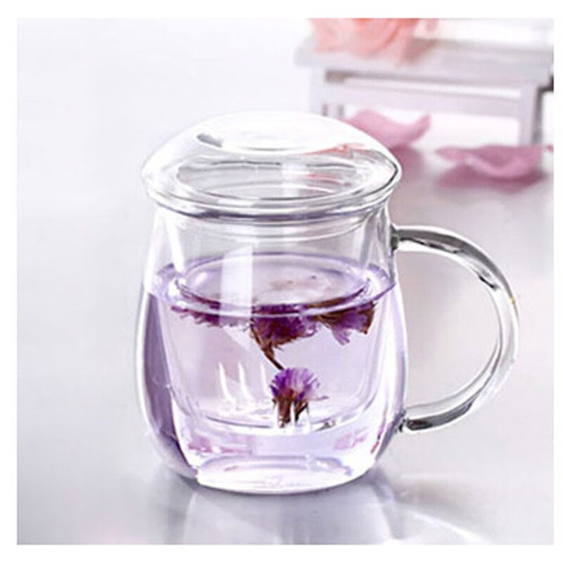 物生物（RELEA）\/RELEA 茶水分离杯 带过滤茶水分离玻璃水杯花茶杯 耐热泡茶杯子 大号500ml