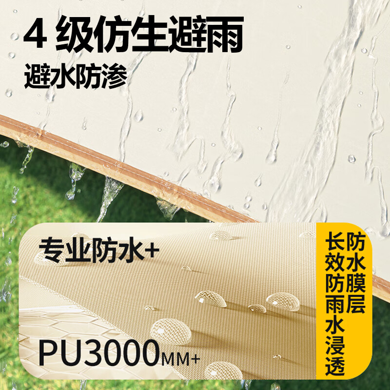 野徒者帐篷户外露营装备全套全自动天幕二合一防雨速开便捷防晒沙滩野营 【暮光白】铝膜防潮垫【4~6人】 防蚊纱窗/落地大窗