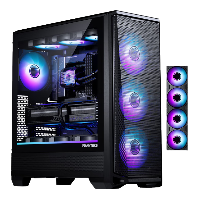 PHANTEKS追风者G400A侧透黑/白色ATX主板台式电脑散热机箱（140积木扇*4/双重防尘/360水冷位/5090显卡/网孔面板 G400A机箱