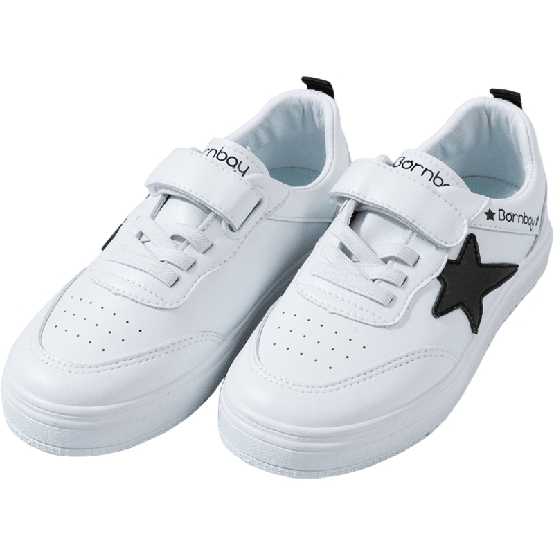 贝贝怡童鞋儿童小白鞋男秋板鞋小孩运动鞋白色女童鞋子