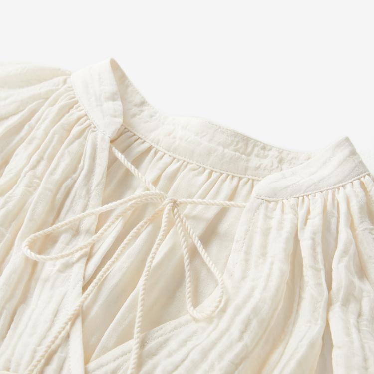 【溶溶月色】24年春秋桑蚕丝莱赛尔小衫肌理感新中式盘扣衬衫C