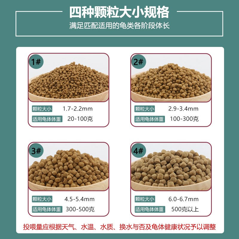 海豚龟粮 石龟龟粮补钙乌龟龟饲料半水龟通用型种龟幼龟粮 全效粮 2号幼龟5kg（散装）