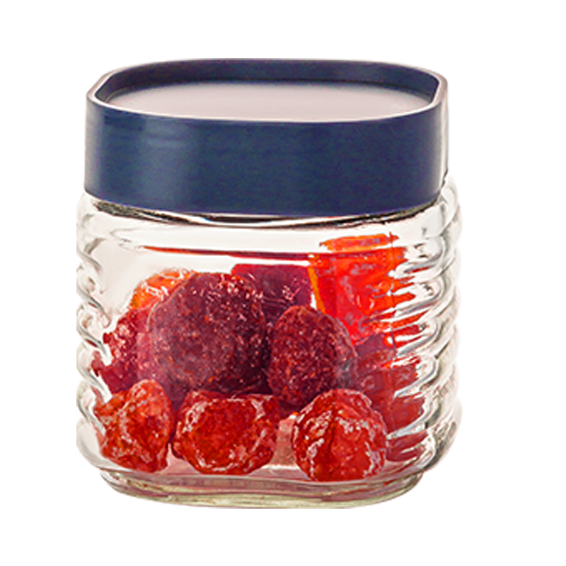 青苹果玻璃瓶密封罐储物罐杂粮茶叶干果零食瓶储物器皿茶叶罐 小号400ml