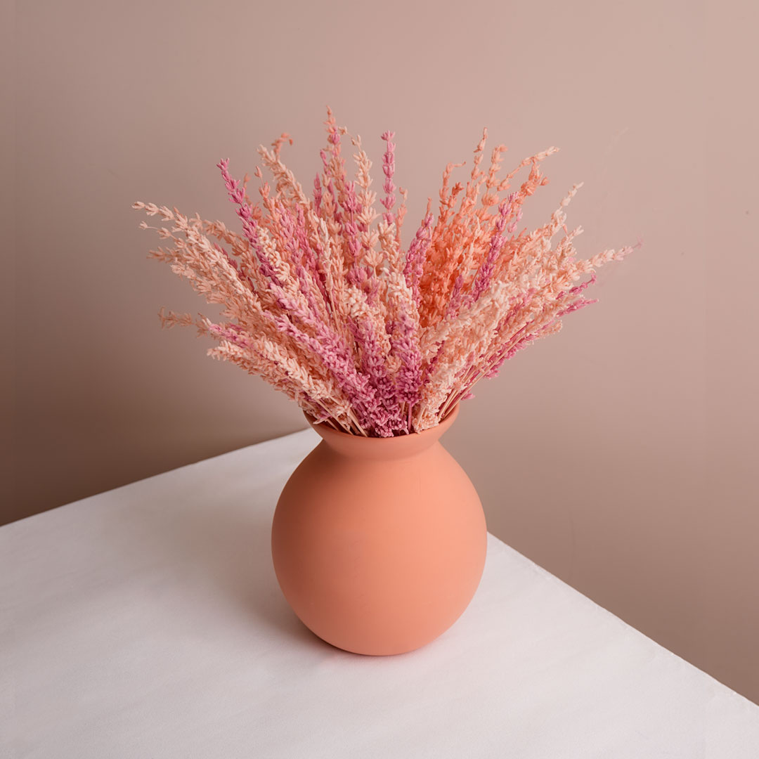 “窝萌”莫兰迪风植物干花瓶插ins小清新永生花束家居摆件 带花瓶 小滨菊