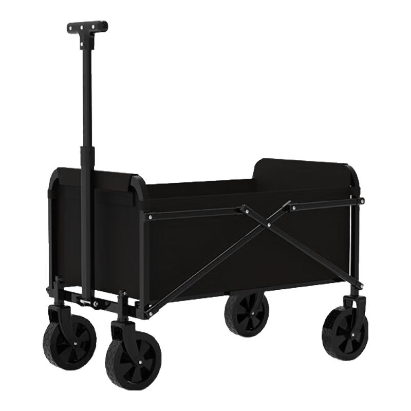 出色鸟 Great bird小巧便捷旅行车 户外露营车 野炊车 情侣野餐车 出摊折叠手推车 曜石黑【回弹把手+承重100斤】