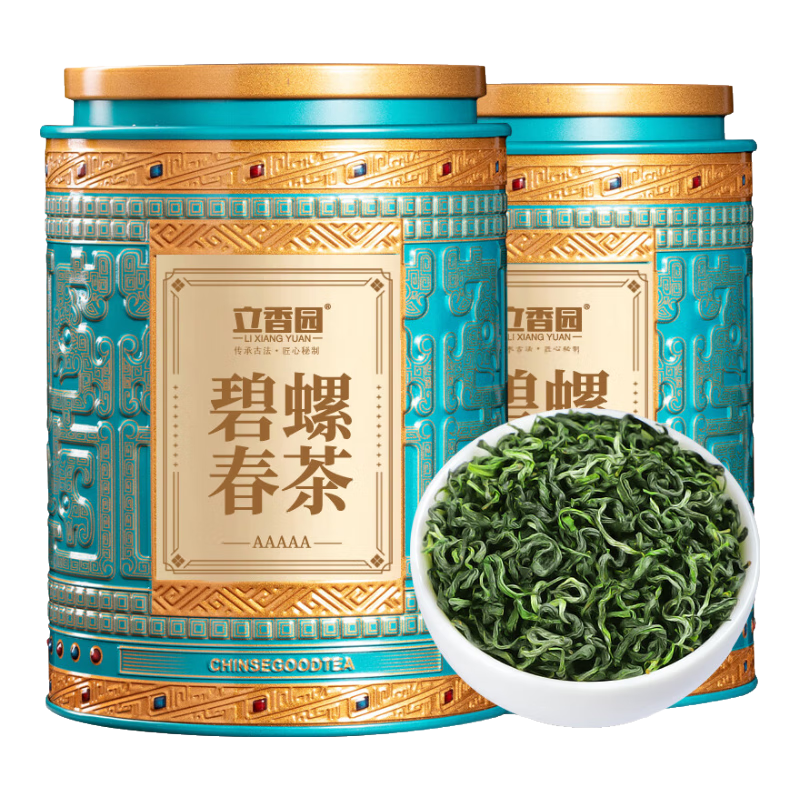 立香园 茶叶 绿茶碧螺春浓香型新茶嫩芽春茶罐装礼盒装自己喝配礼袋   配礼袋