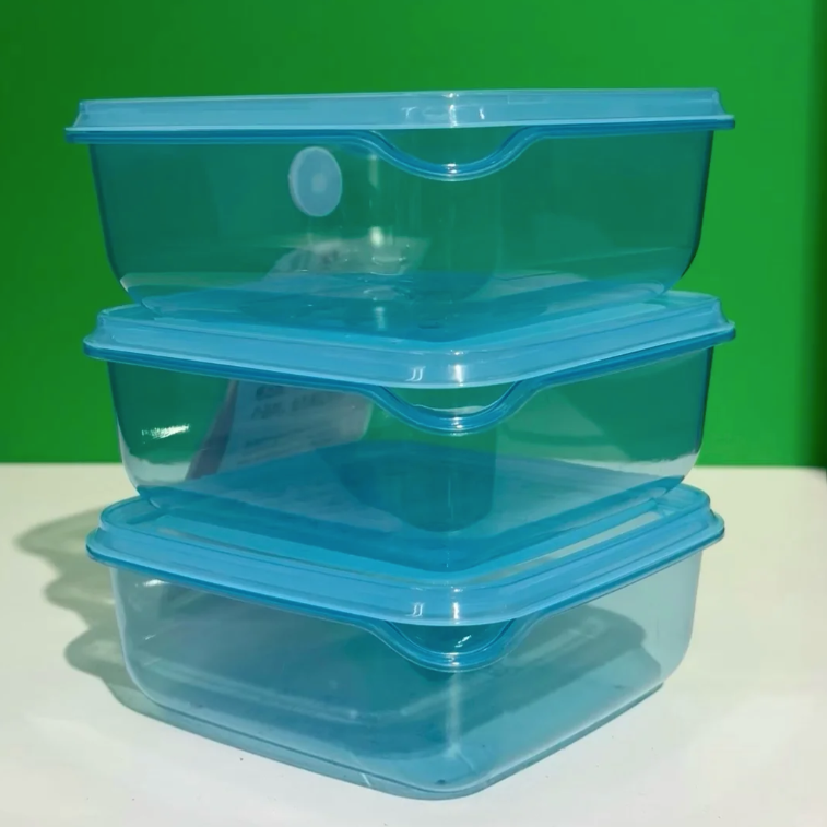 宜家代购普塔三件装食品保鲜盒 冰箱透明保鲜盒可微波炉塑料