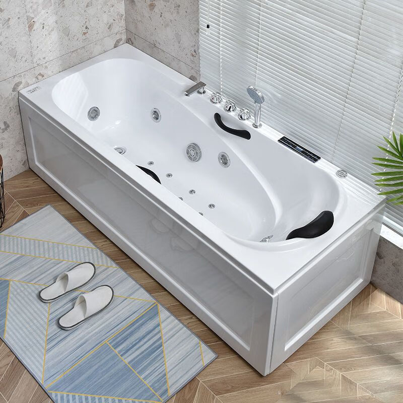 维诺亚加厚亚克力浴缸小户型成人浴缸冲浪按摩恒温加热浴缸豪华智能浴盆 右裙边空缸 加厚 1m