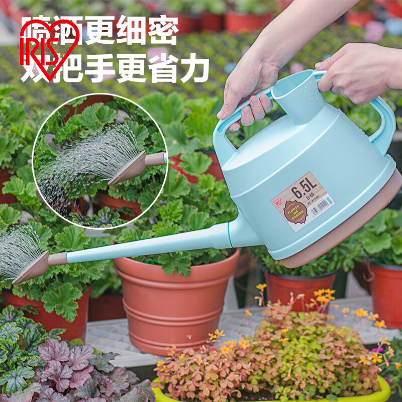 爱丽思长嘴洒水壶浇花浇菜浇水树脂家用户外爱丽丝大容量6.5L天蓝色