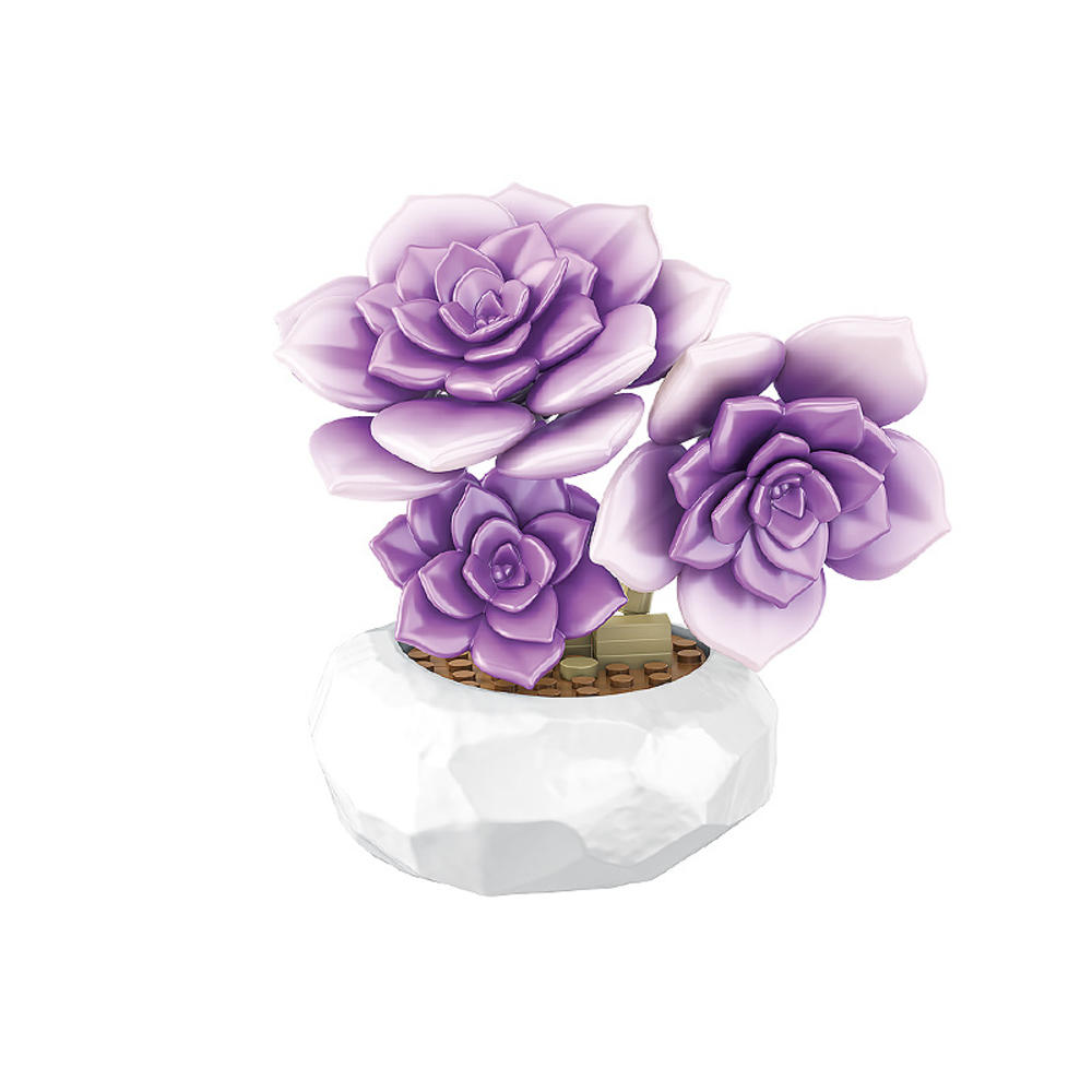 【新品】inbrixx积乎植物系列多肉盆栽拼装玩具花束积木摆件礼物