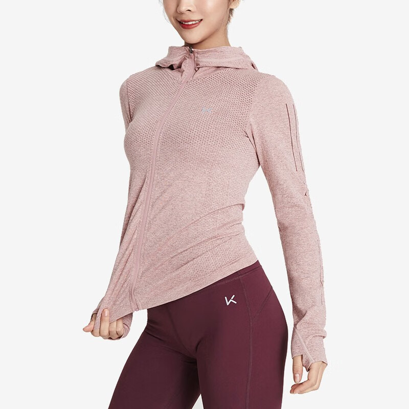 Keep 运动外套瑜伽服女子透气速干吸汗弹力健身训练连帽袖外套10618