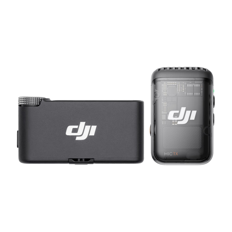 大疆（DJI）Mic 2 无线麦克风 mic2 专业音质直播领夹 手机相机vlog采访蓝牙降噪收音麦 Mic 2 代 发射器 透明黑 标配