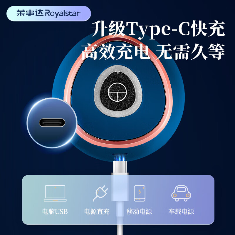 荣事达（Royalstar）电动捣蒜器家用小型绞蒜器搅蒜捣蒜机蒜蓉机佐料切碎蒜泥搅碎机 2025升级款-6叶刀- 0.35L 2025升级款-350毫升-6叶刀