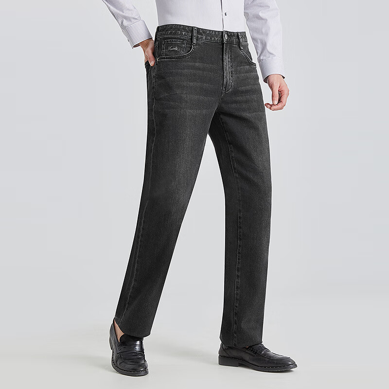 利郎男裤中腰直筒牛仔裤男春季25新款莱赛尔混纺微弹男士裤子 （G5CNZ00301）