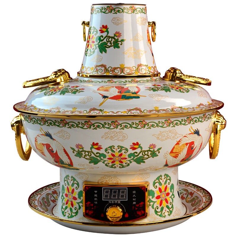 隆顺艺新景泰蓝火锅紫插电珐琅火锅涮羊肉火锅锅具