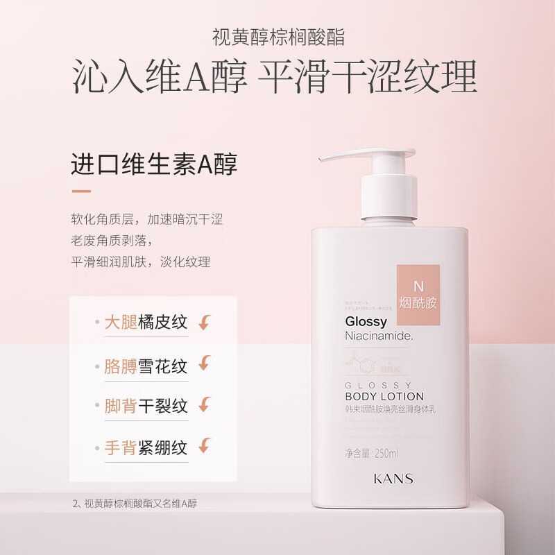 韩束身体乳烟酰胺焕亮丝滑身体乳补水保湿滋润润肤鸡皮粗糙毛孔清香 滋润身体乳250毫升