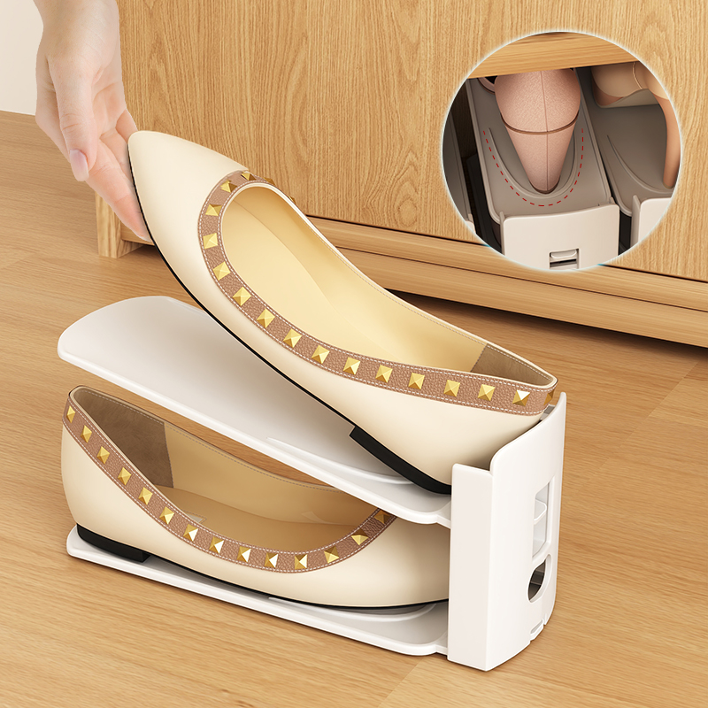 三梦可调节双层鞋架鞋托架鞋子收纳神器鞋柜分层隔板鞋支架省空间