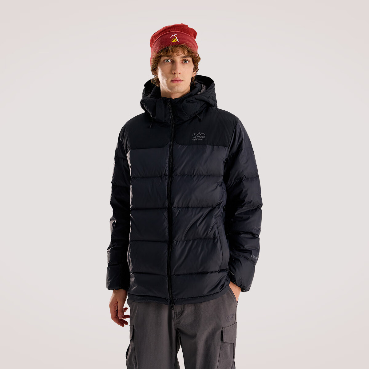 奥索卡 OZARK GEAR男士羽绒服 冬季新款灰鹅绒保暖连帽外套 拉萨系列156600