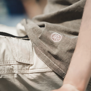 马登 工装 复古水洗做旧蜡染短袖T恤阿美咔叽夏季休闲半袖衫男士 深卡其 2XL