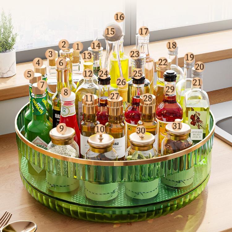 厨房调味品调料品转盘置物架旋转调料架盐调味罐瓶收纳架