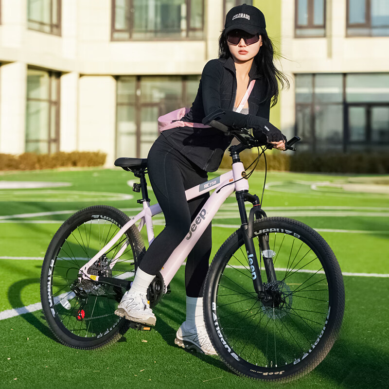 Jeep吉普自行车山地车女款成人可锁死变速碟刹男学生运动通勤车-RC750 RC750- （适合身高160-183cm） -钢架-上学骑行