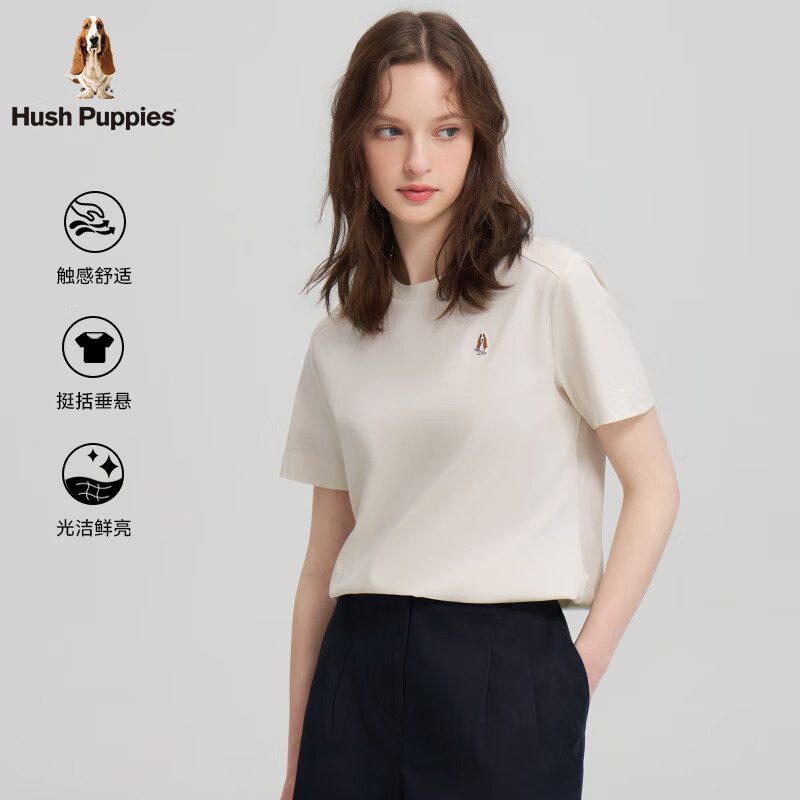  Hush Puppies/暇步士 明星同款 女士短袖圆领衫