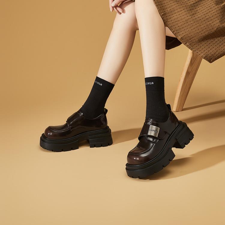 2025乐福鞋英伦风厚底增高乐福鞋百搭复古女
