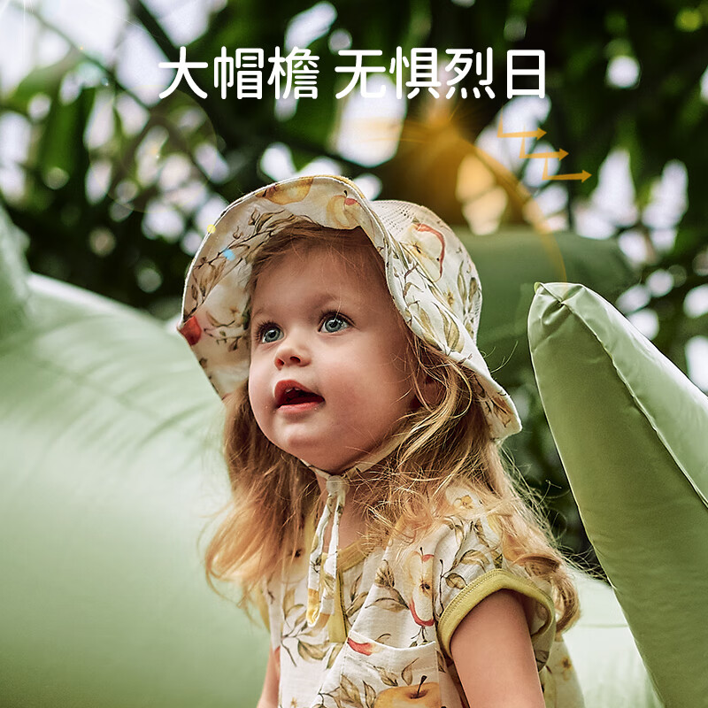  OUYUN/欧孕 吸湿排汗 儿童防晒帽  夏日果园 【吸湿排汗 透气网眼】 均码