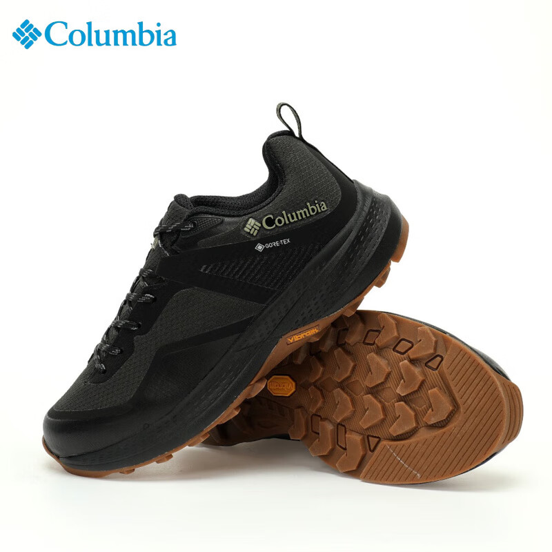 哥伦比亚（Columbia）2025年春季新款潮流防水抓地轻盈缓震登山鞋 黑绿 45