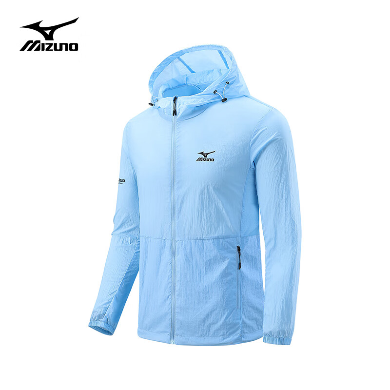 美津浓 Mizuno户外皮肤衣男透气徒步钓鱼防晒服外套男 灰绿 XL