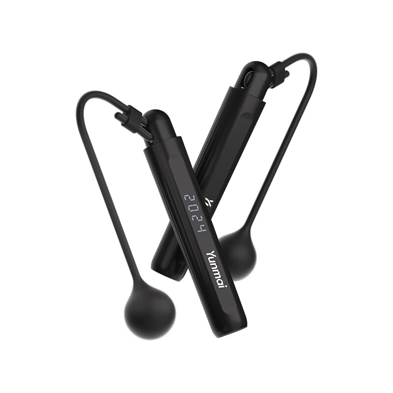 云麦智能计数跳绳成人跳绳中考无绳跳绳考试可连APP 2GO黑色 云麦智能跳绳 2 Go-黑色