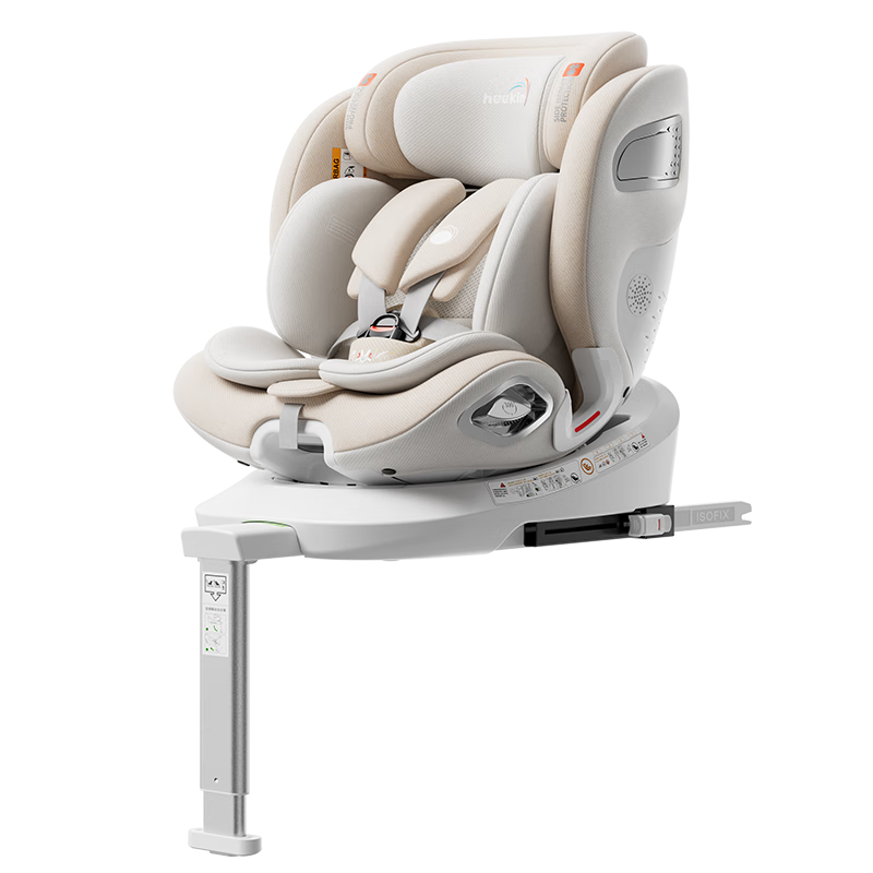 Heekin引领者儿童安全座椅汽车用0-12岁婴儿宝宝车载可坐躺智能通风加热 (单手旋转+语音通风加热)