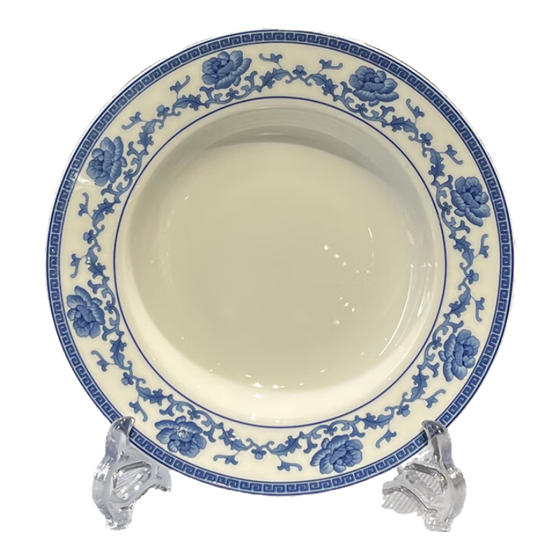 红叶（RL）国瓷景德镇陶瓷瓷饭碗饭盘家用陶瓷餐具鱼盘面碗汤碗 清芙蓉饭盘套组头