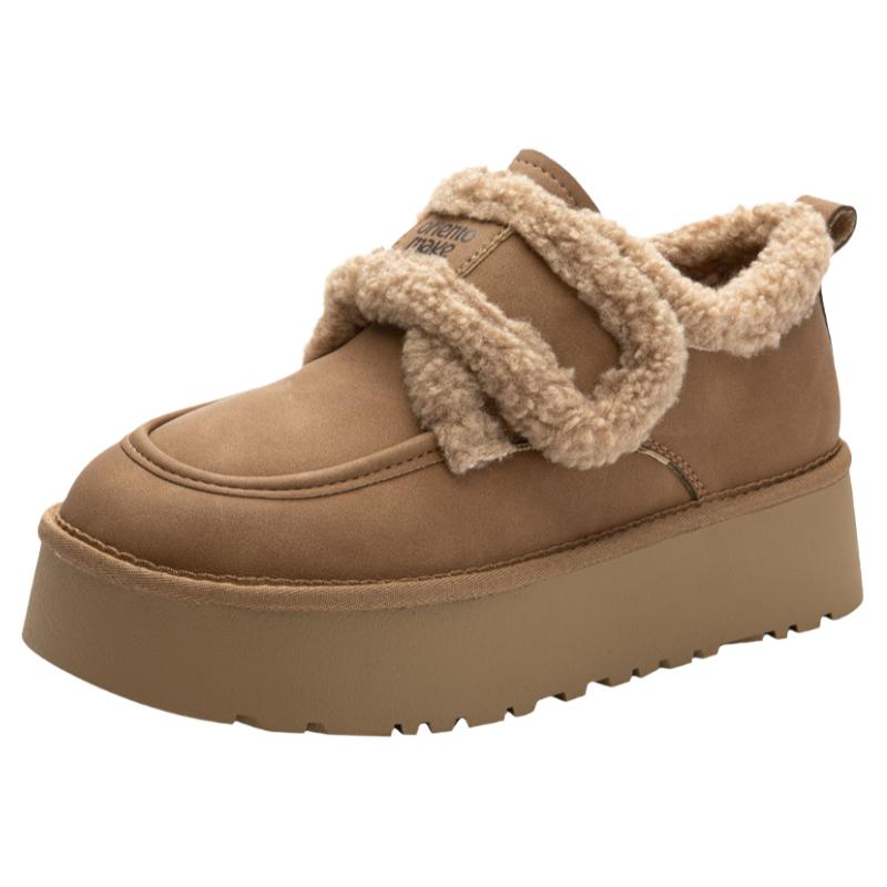 大东勃肯雪地靴女款2025冬季加绒加厚保暖棉鞋女厚底毛毛鞋子