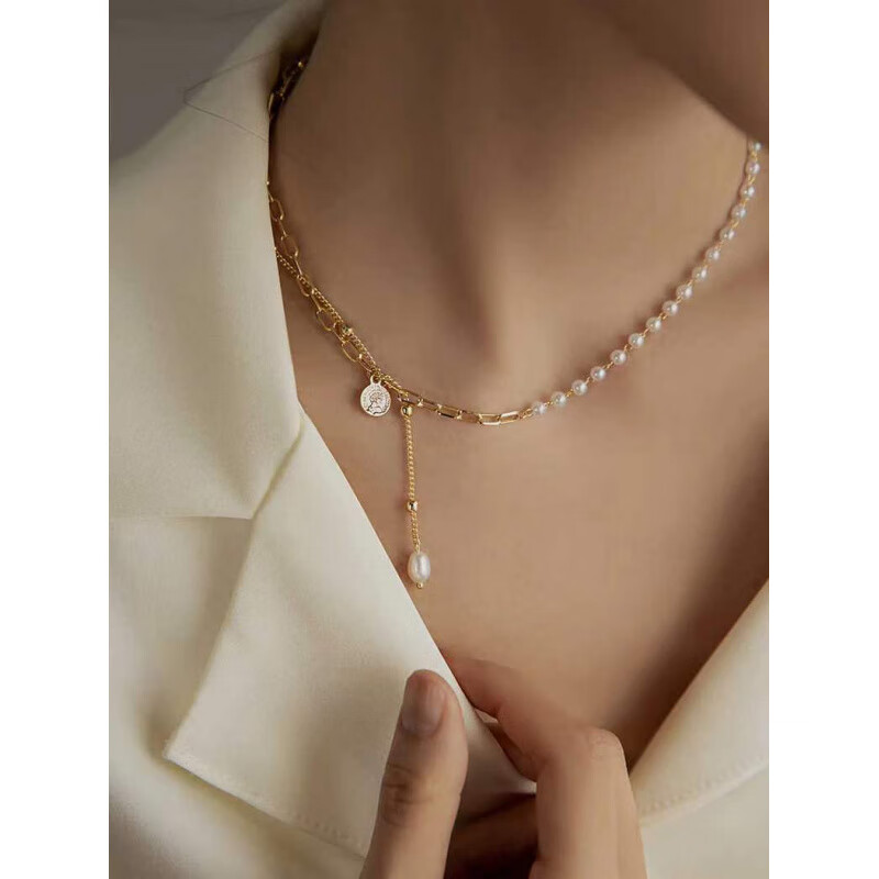 花饰庄园淡水珍珠项链女choker轻奢小众设计感施家珠叠戴锁骨链女母亲节 珍珠项链