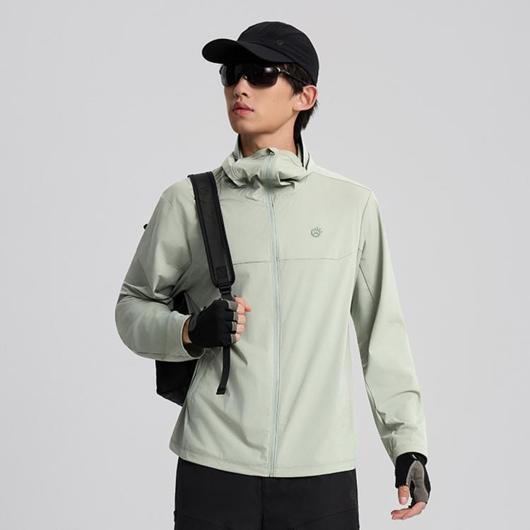 25年春夏UPF防晒衣男士弹力超薄连帽护脸户外皮肤衣户外风衣