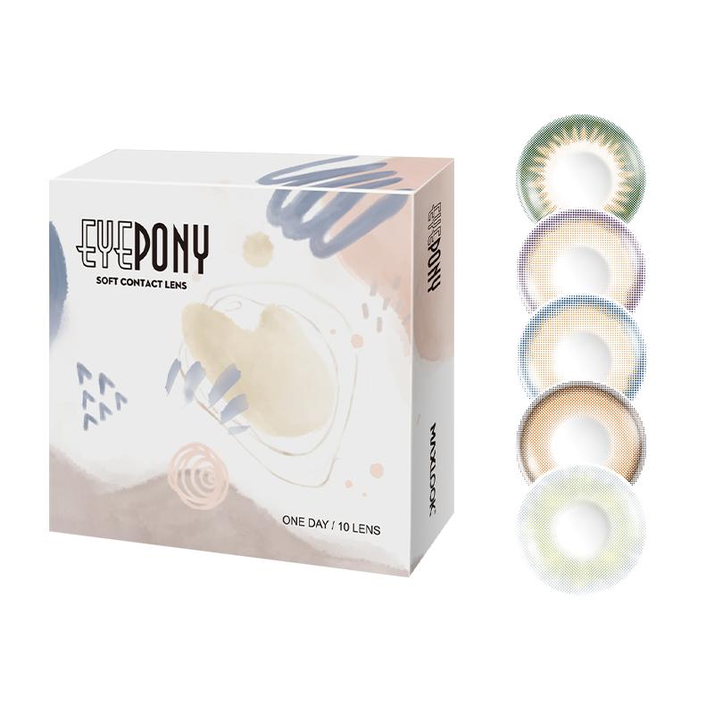 EYEPONY美瞳女月抛1片月晕灰屿麋褐自然小直径女彩色隐形眼镜