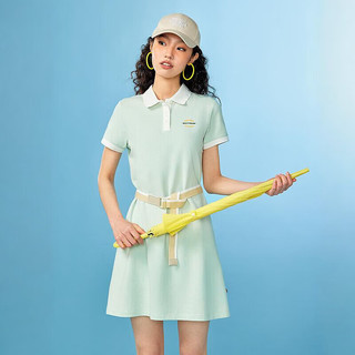 斯凯奇Skechers女子Polo领短袖休闲运动连衣裙凉感舒适L224W079