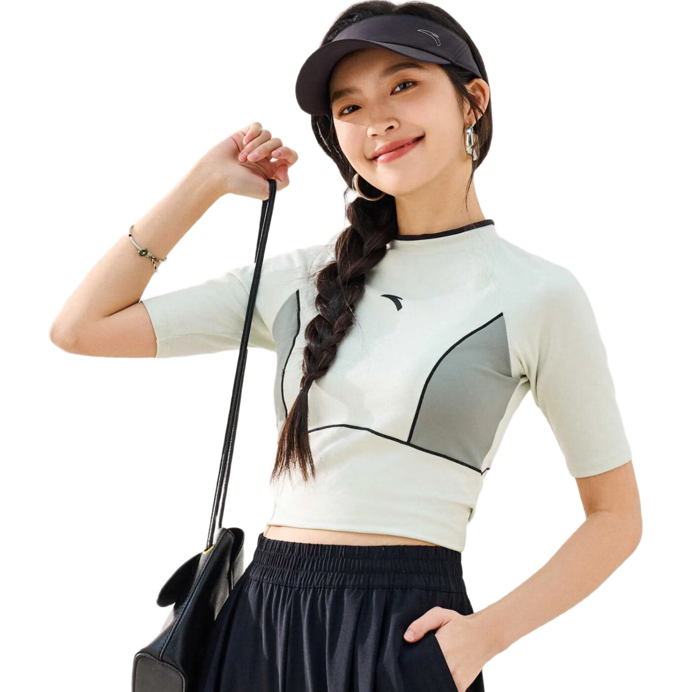 安踏空顶帽男女运动马拉松跑步吸汗速干防晒帽可调节轻便户外运动帽子