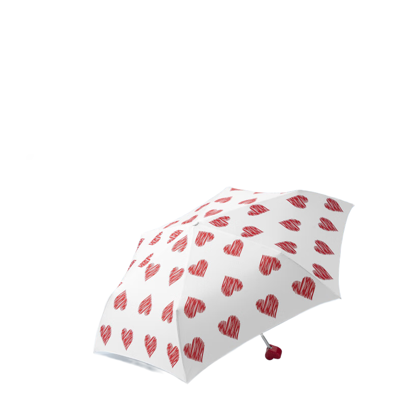 富尔顿（FULTON）英国进口防晒伞绅士鸭手柄伞晴雨两用便携折叠雨伞七夕纪念送老婆 Curio-2-UV Falling Heart