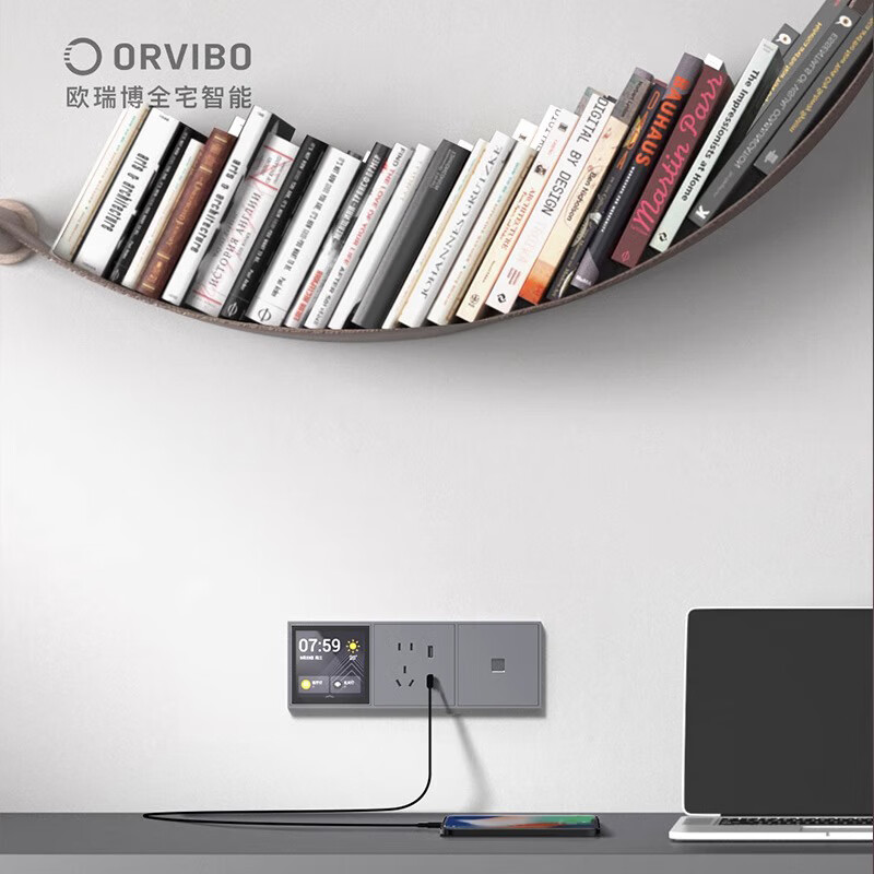 欧瑞博（ORVIBO）MixSwitch开关插座面板五孔插座家用86型二三插 16A一开插座(浅金)非智能