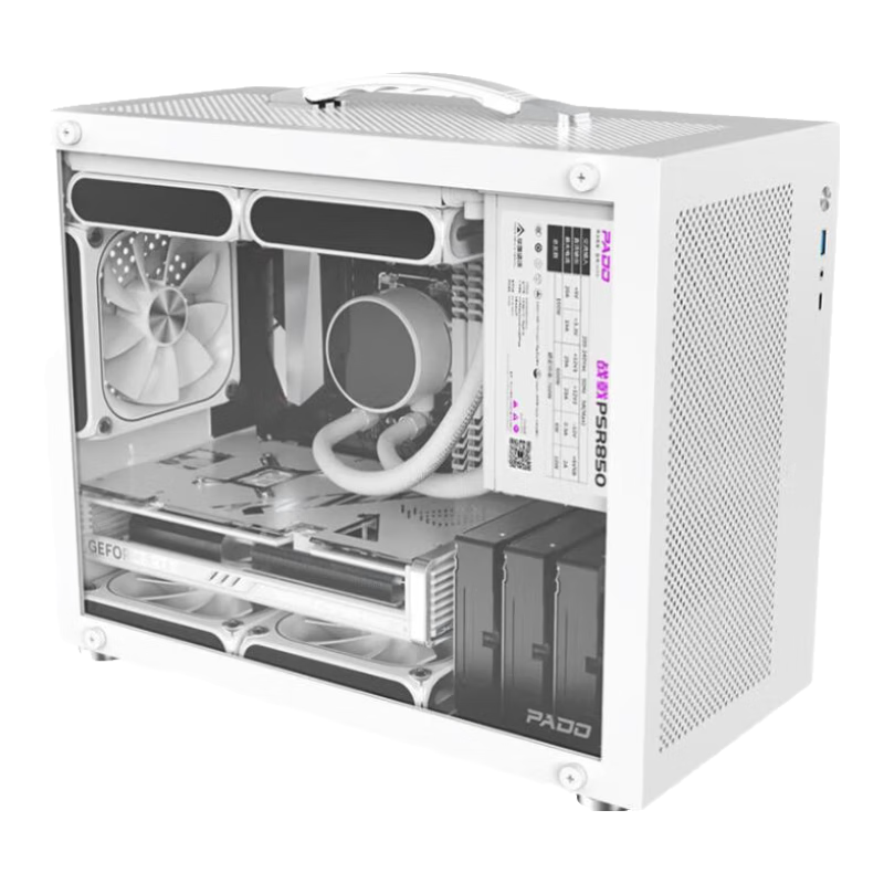 半岛铁盒N4手提小机箱迷你MATX侧透240水冷小尺寸台式机电脑主机箱 /MATX手提