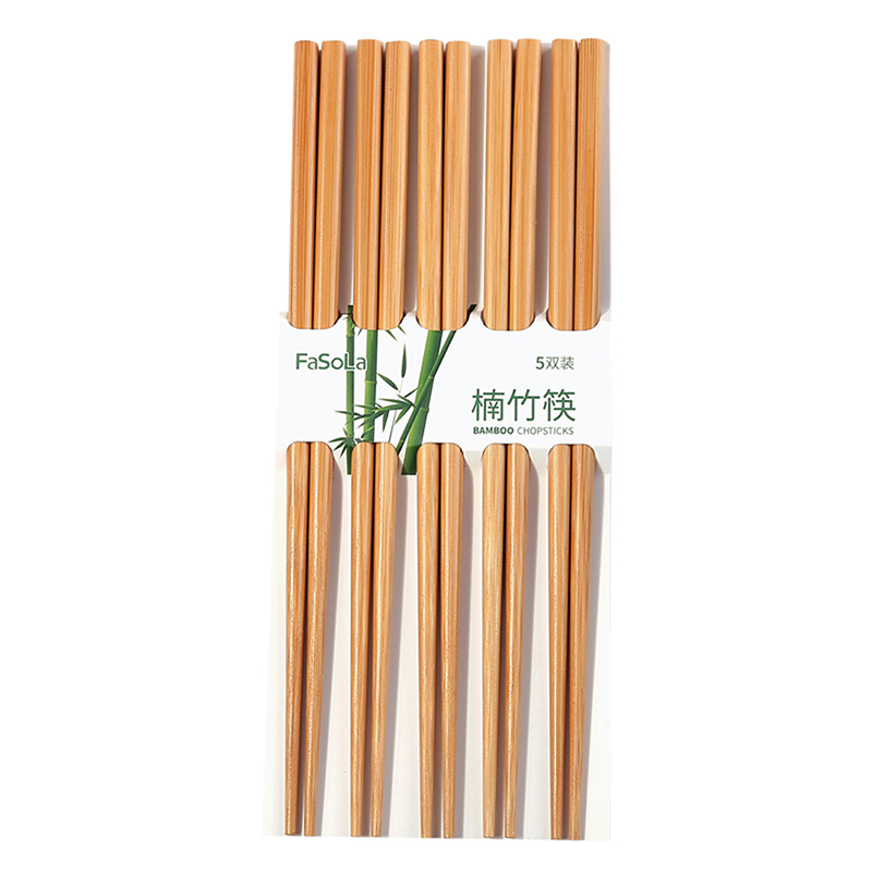 筷子家用实木一人一筷无漆无蜡防滑防霉竹木筷日式餐具家庭装套装