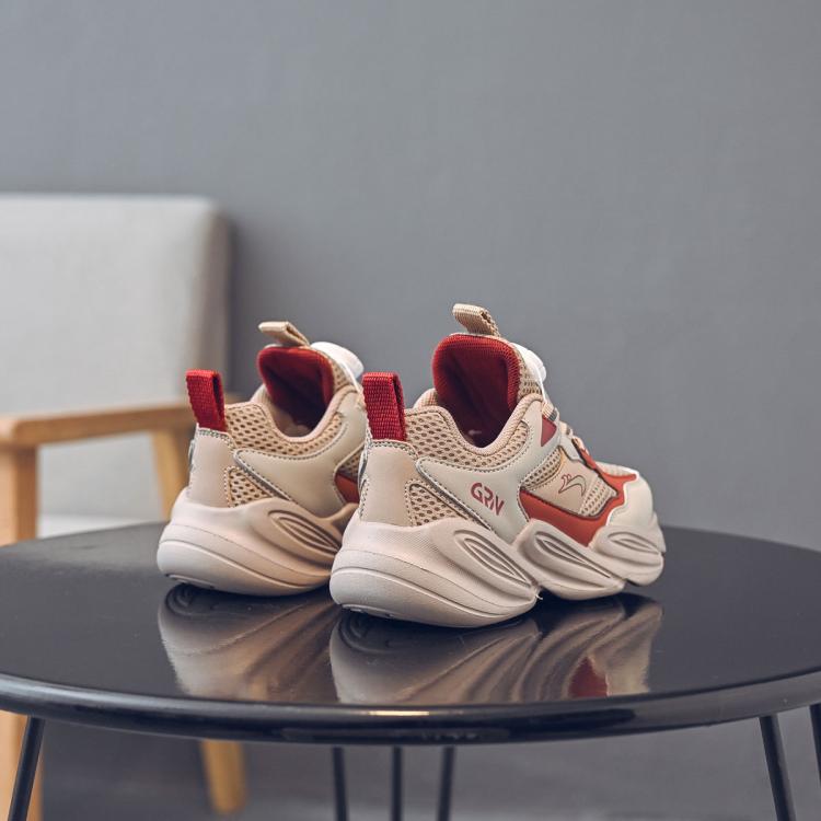 男童旋转钮扣运动鞋2025春秋季网面透气中大童女孩舒适跑步鞋