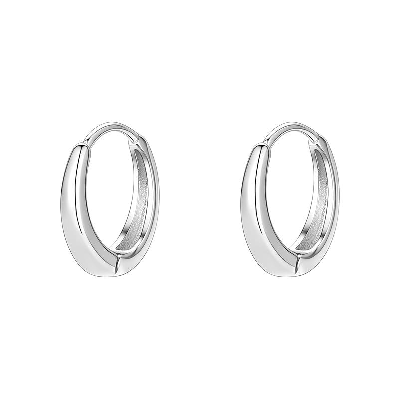 999纯银几何素圈耳环女冷淡风耳钉气质耳扣2025耳圈耳饰
